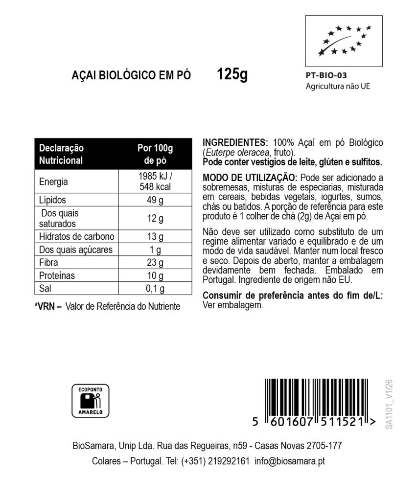 Açaí em Pó Biológico