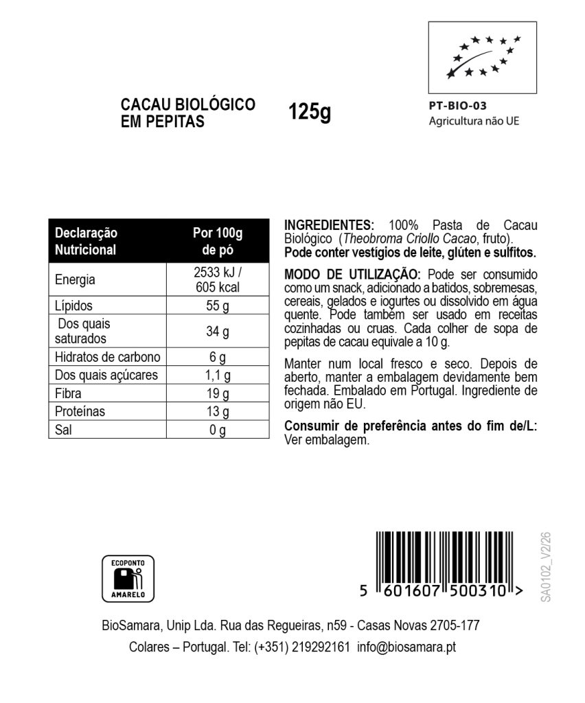 Cacau em Pepita Biológico