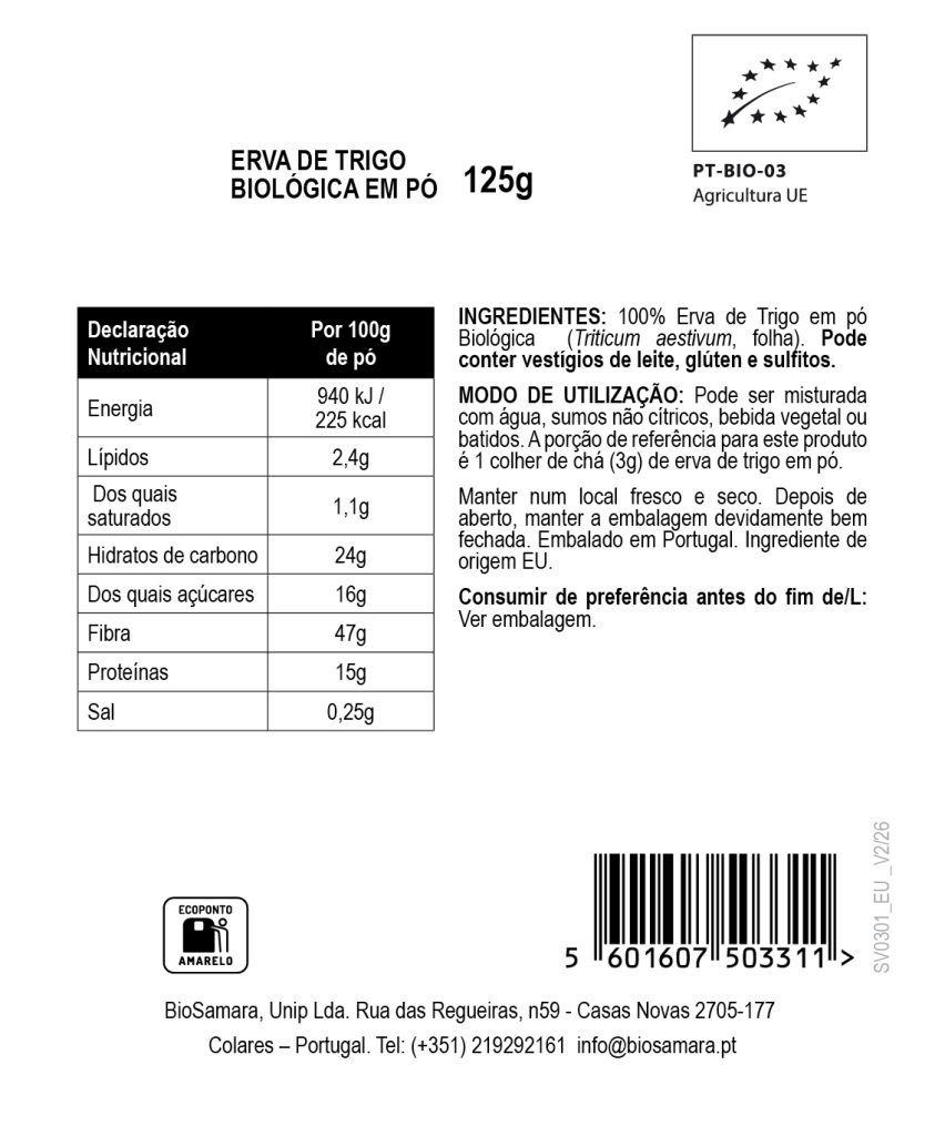 Erva de Trigo em Pó Biológica