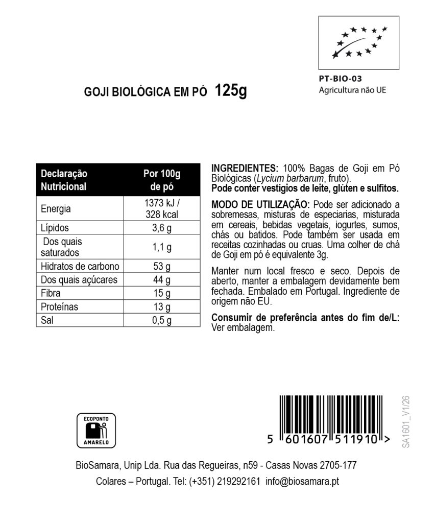 Goji em Pó Biológica