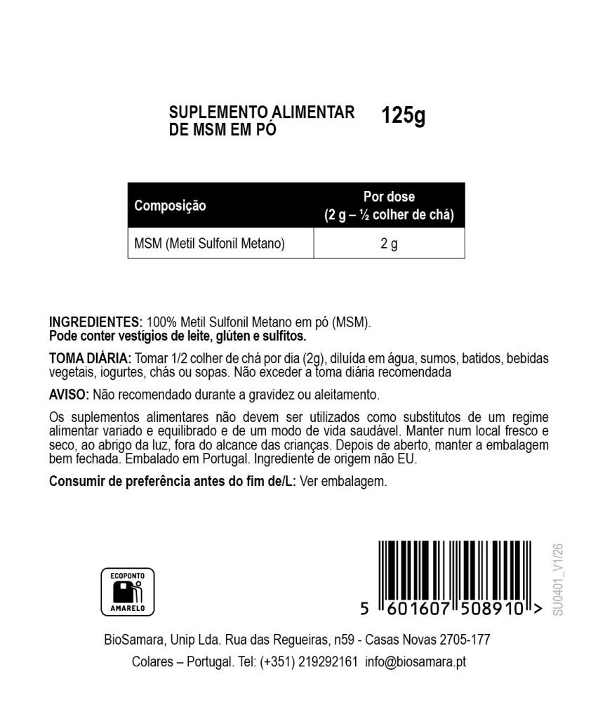 MSM em Pó (Não Biológico)