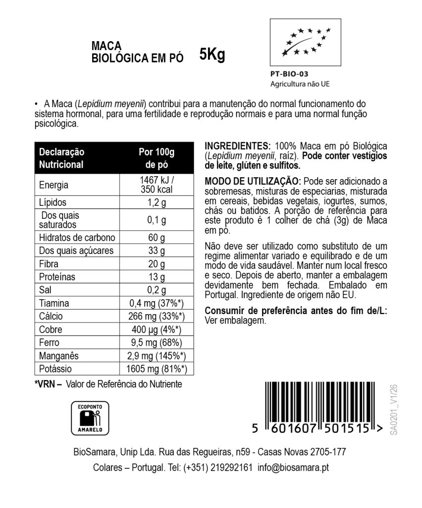 Maca em Pó Biológica
