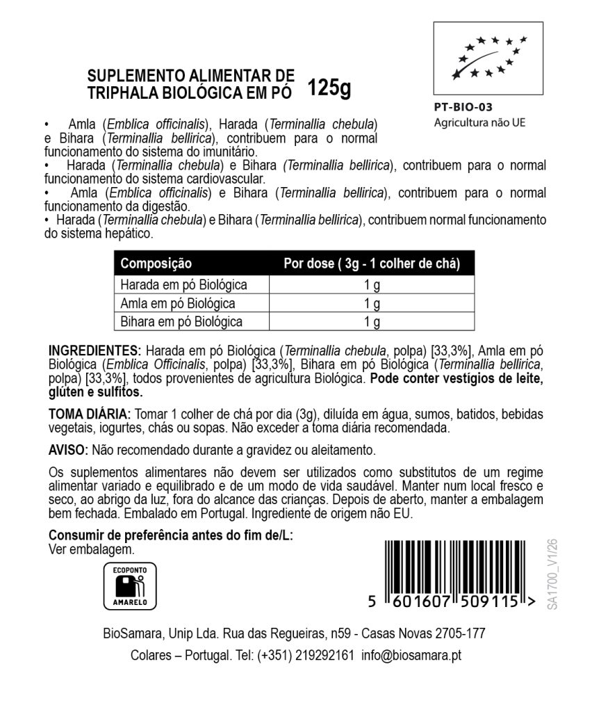 Triphala em Pó Biológica