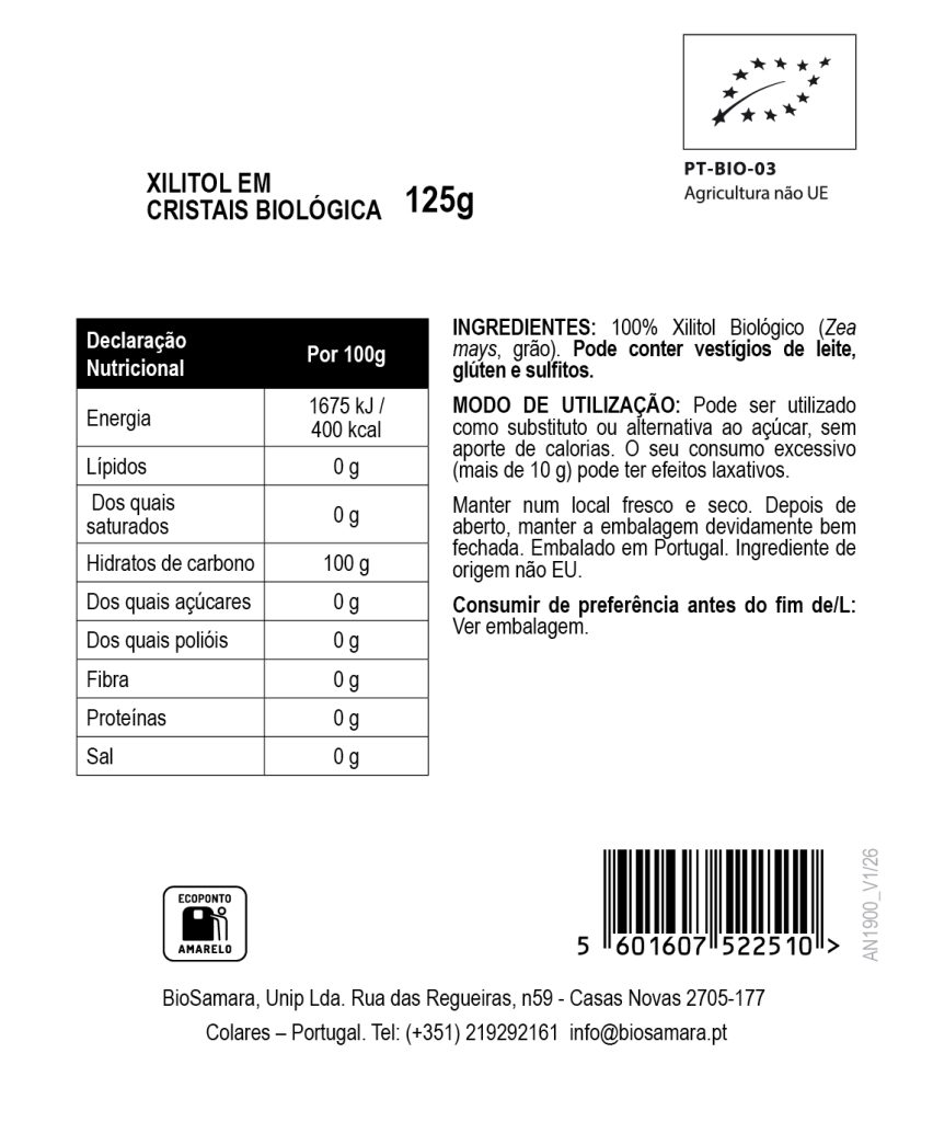 Xilitol em Cristais (Biológico)
