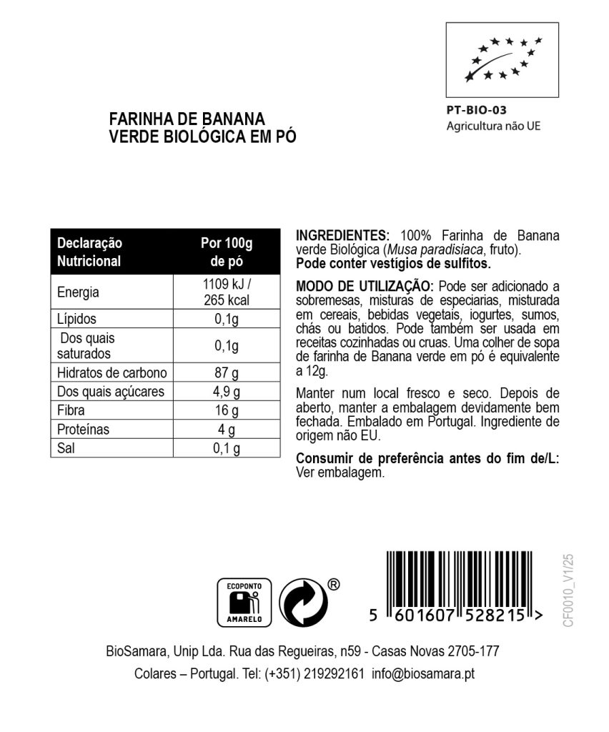 Farinha de Banana Verde Biológica