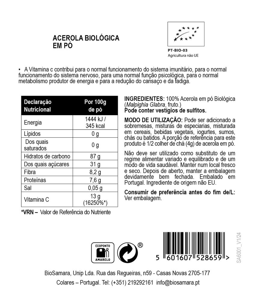 Acerola em Pó Biológico