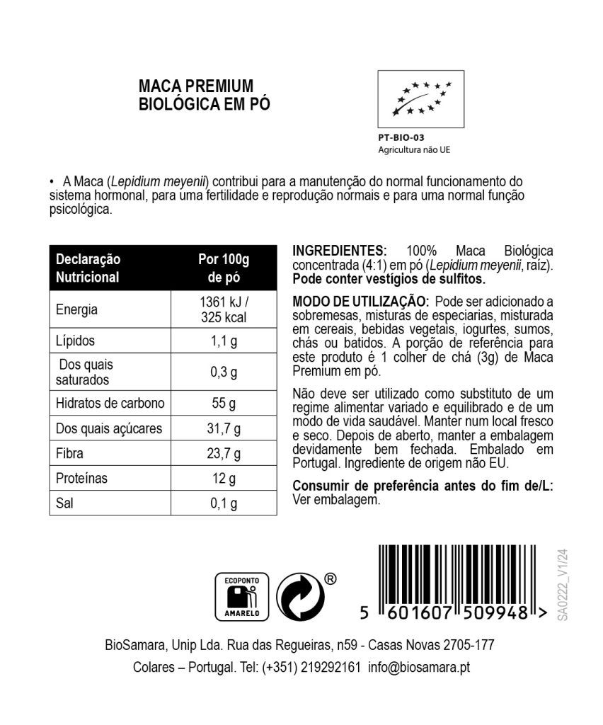 Maca Premium (4:1) em Pó Biológica